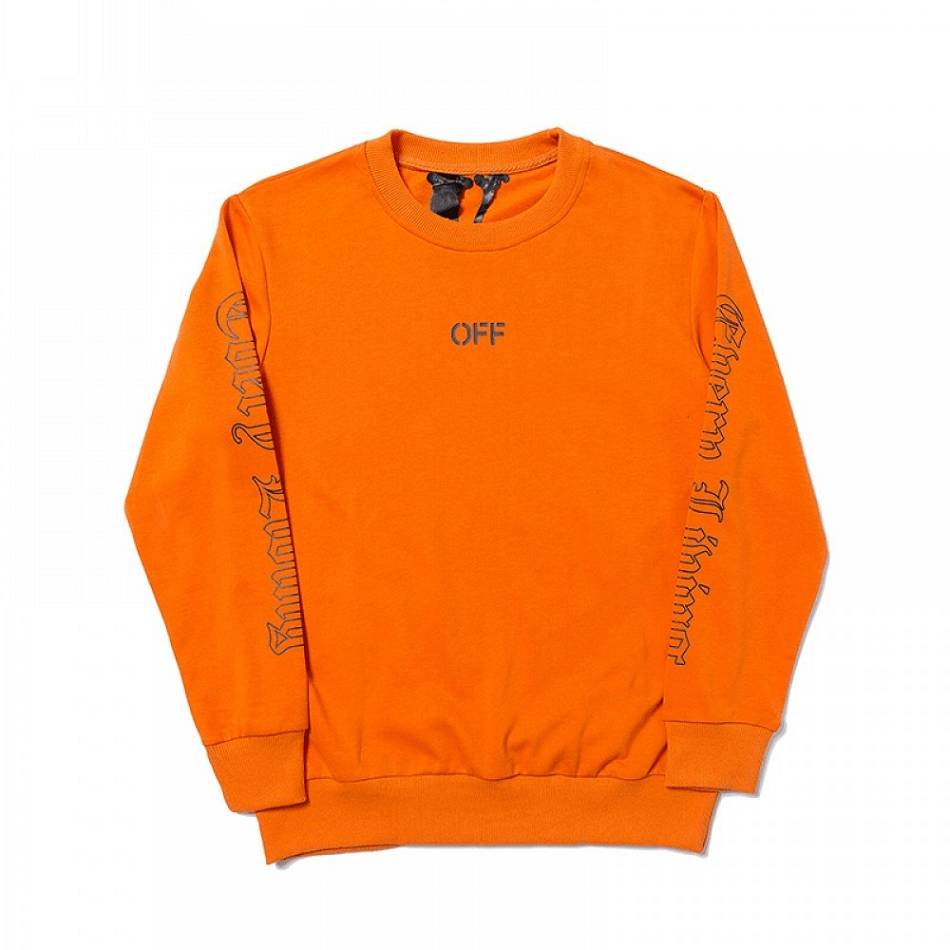 More Vlone Sweatshirt Off-White Orange | IE_GB2175