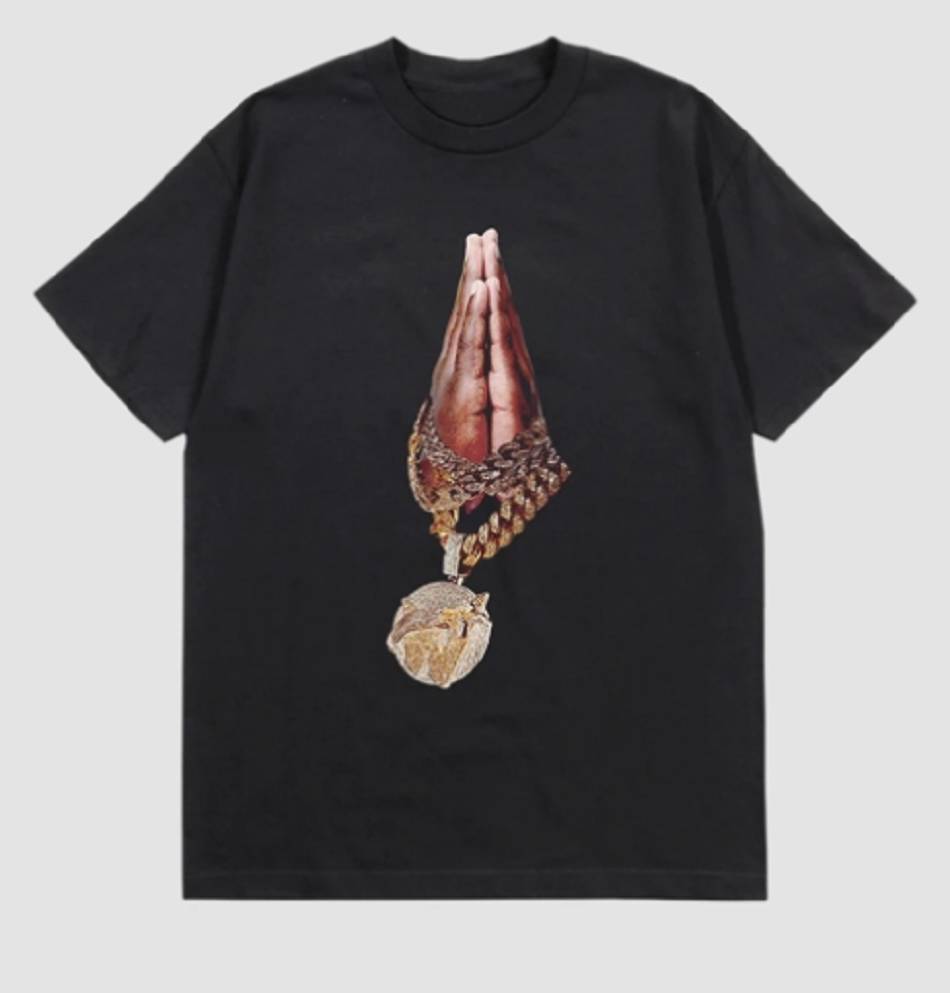 Rappers Collab Vlone Chain T-shirt Pop-Smoke Black | IE_NF2011