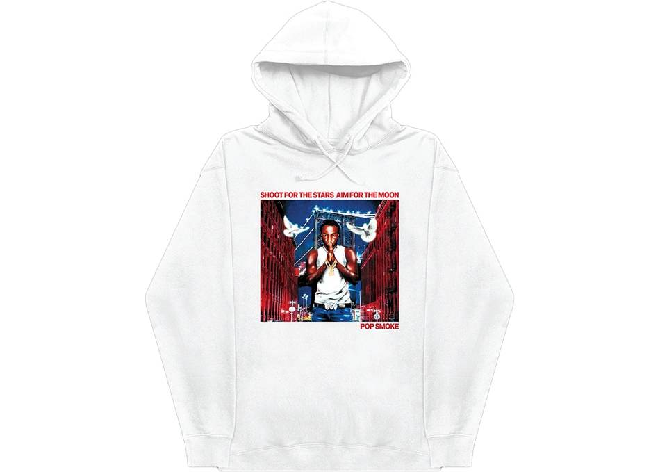 Rappers Collab Vlone City Hoodie Pop-Smoke White | IE_YH8512