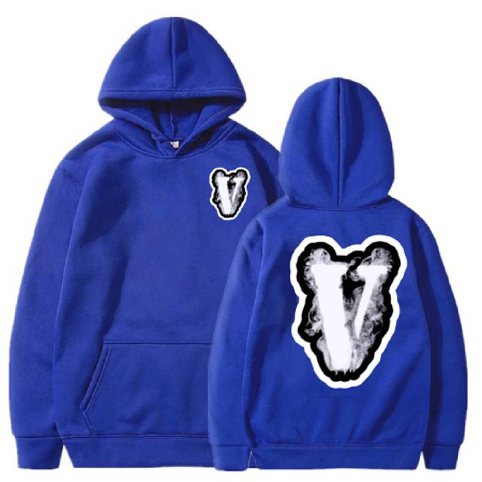 Rappers Collab Vlone Fashion Lightweight Hoodie Pop-Smoke Blue | IE_ZS7467