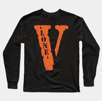 Men's Vlone Grunge Long Sleeve Black | IE_EF1408