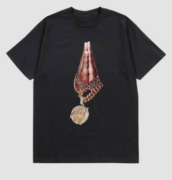 Rappers Collab Vlone Chain T-shirt Pop-Smoke Black | IE_NF2011