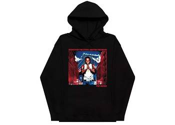 Rappers Collab Vlone City Streetwear Hoodie Pop-Smoke Black | IE_KM7188