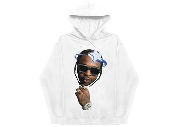 Rappers Collab Vlone Halo Hoodie Pop-Smoke White | IE_A1269