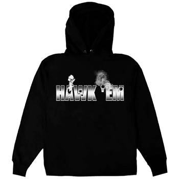 Rappers Collab Vlone Hawk Hoodie Pop-Smoke Black | IE_YH2090