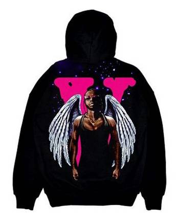 Rappers Collab Vlone King Of Ny Hoodie Pop-Smoke Black | IE_ZS4359