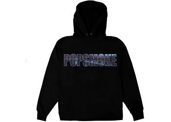 Rappers Collab Vlone Wraith Hoodie Pop-Smoke Black | IE_H2220